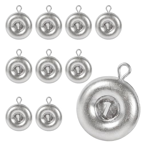 Disc Sinkers Lead Fishing Weight, Coin Sinkers for Saltwater Freshwater Fishing Weight, Surf Fishing Trolling Catfishing Weight Tackle 1oz 2oz 3oz - size: 1oz-10pcs