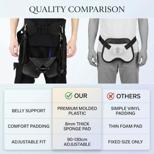 Alomejor Fishing Rod Fighting Belt, Fishing Belt Shoulder Harness Stand Up Fish Fighting Rod Holder