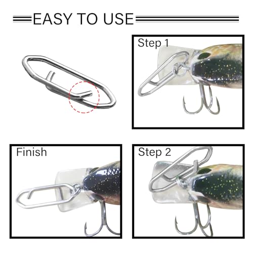 Atibin Stainless Lock Snaps Swivel Steel Saltwater Connector Fishing Snap Line High Strength Fishing Clip Power Lure Connector - color: White, size: Size4 (115lb) 50 pcs