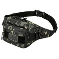 SOWHUP Tactical Fanny Pack,Military Waist Bag Pack with U.S Patch Utility Hip Belt Bumbag for Outdoor Fishing Hiking (Black c(4 Zipper Pockets)) - color: Black c(4 Zipper Pockets)