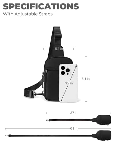 CHOLISS Small Sling Bag for Women and Men, Crossbody Bags Trendy Fanny Packs Chest Bag with Extended Strap - color: A01 Black