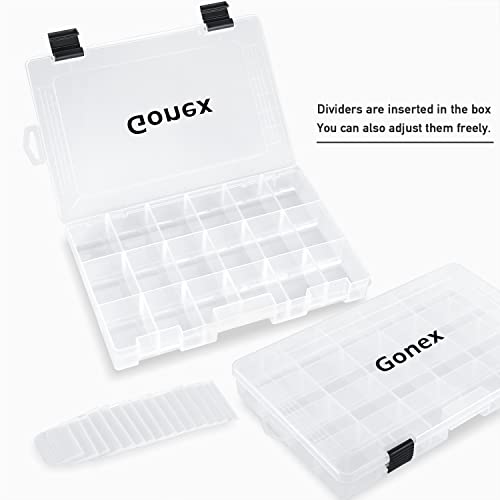 Gonex Fishing Tackle Boxes, 3600 3700 Tackle Trays with Adjustable Dividers, Clear Plastic Tackle Box Organizer Storage for Fishing Lure Bait Hook Jewelry Craft Beads Earring Container, 3 or 4 Packs - color: 3pcs 3600(Tray Size:10.8"x7.09"x1.65")