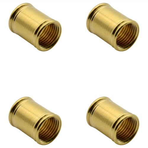 4 PCS Lamp Pipe Coupling 1/8 IP Threaded Brass Light Fixture Hardware for Lamp Repair Parts - color: Gold, size: SET-1