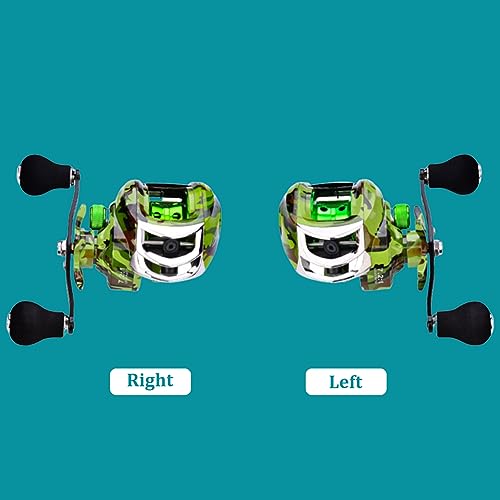 Baitcasting Reel Fishing Reel 18+1 Ball Bearing 7.2:1 Gear Ratio 9 Gear Braking Baitcaster Dual Handle Nylon Heavy Duty 10KG Fishing Reel. - color: Right Hand