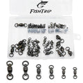 FishTrip 30/50 Pack Ball Bearing Fishing Swivels, High Strength Stainless Steel Swivels Fishing Tackle Solid Welded Rings Barrel Swivels Fishing Connectors for Saltwater Freshwater Size 0#-10# - size: Assorted_50PCS
