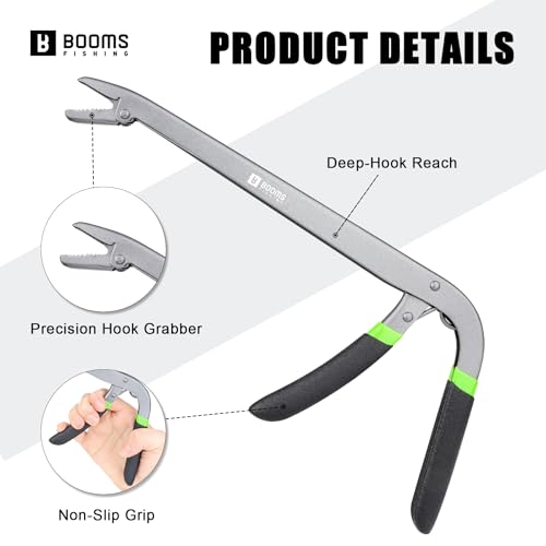 Booms Fishing R1 Stainless Steel Fish Hook Remover Extractor, 11-1/2 inches - color: Black_9.5"