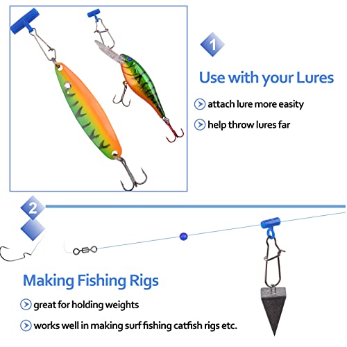 Fishing Sinker Slide Fishing Line Sinker Slider Heavy Duty Fishing Snap Clips Sliding Swivels Sinker Weights Connector Saltwater Surf Fishing Rigs Catfish Bottom Rig Fish Finder Rig - style: 50pcs Blue Slide