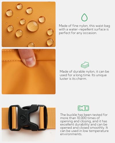 WATERFLY Fanny Pack Waist Packs: Large Crossbody Fanny Packs for Women Men with 5 Zipper Pockets Adjustable Strap Waist Bags Hip Pack for Traveling Cycling Running Hiking-Tan - color: Tan