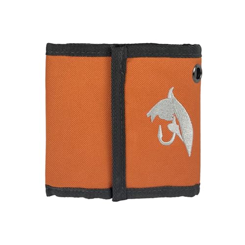 Aventik 10 Pockets Fishing Tackle Binder Fly Fishing Leader Tippet Line Wallet Leader Case Tippet Storage Fly Fishing Great for Pre-Tied Carp and Catfish Rigs - color: Orange