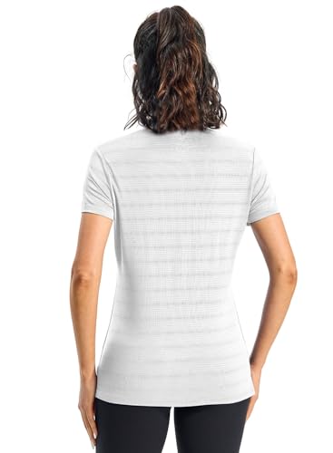 Rdruko Women's Hiking Shirts Short Sleeve UPF 50+ Sun Protection Lightweight Dry Fit Outdoor Travel Fishing Shirts - color: A-white, size: X-Large