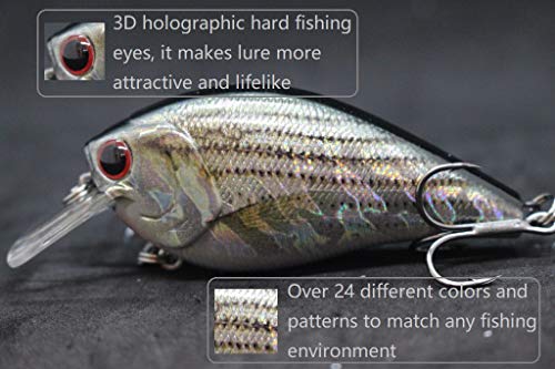 Minnow Crankbait for Bass Fishing Bass Lure Jerkbait Fishing Lures and Tackle Box - color: HC25KB4