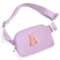 Gitus Initial Belt Bag Fanny Pack Crossbody Bag for Girls Birthday Gifts Age 8-10 Teen Girl Gifts Trend Stuff Personalized Letter Gifts for Daughter Sister (Lavender-A) - color: Lavender, style: A