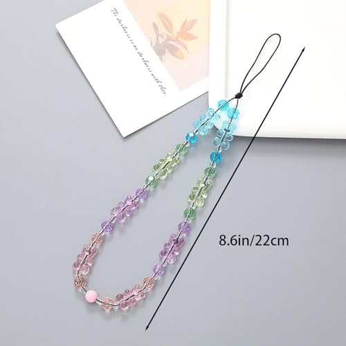 Beaded Phone Lanyard Wrist Strap Phone Charms Fixed Beads Pearl Chain - color: PC-xxA-3