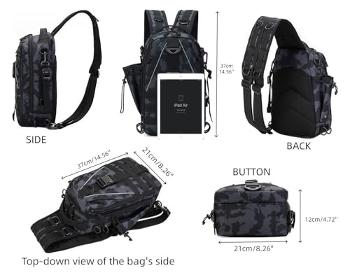 Tactical 10L MOLLE Bag for Fishing Trekking Survival Camping Fitness | Multiple independent pockets, tackle box slots,High-strength nylon,Multiple independent pockets, tackle box slots - color: Camo