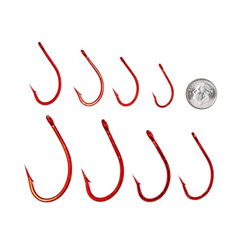 Rite Angler O'Shaughnessy Short Shank Hook (25 Pack) #4, #2, #1, 1/0, 2/0, 3/0, 4/0, 5/0, 6/0, 7/0 Inshore Offshore Trolling Saltwater Fishing - color: Red, size: 6/0