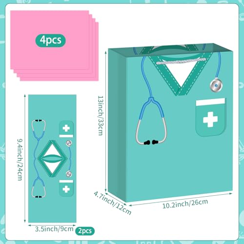 Hooqict Large Nurse Graduation Gift Bag Nurse Gift Wrap Bag with Handles, Tissue Paper, Greeting Cards for Her Women New Grad Nursing Student Medical School Graduation Party Gifts Supplies - color: Nurse