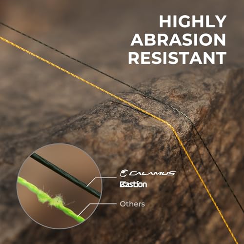 Calamus Bastion Braided Fishing Line -Abrasion Resisting Braided Lines – Thin Diameter Superline – Zero Stretch – 4 Strand MultiTuf Fiber Braid Line - color: X4-Moss Green, size: 30 LB - 300 Yds