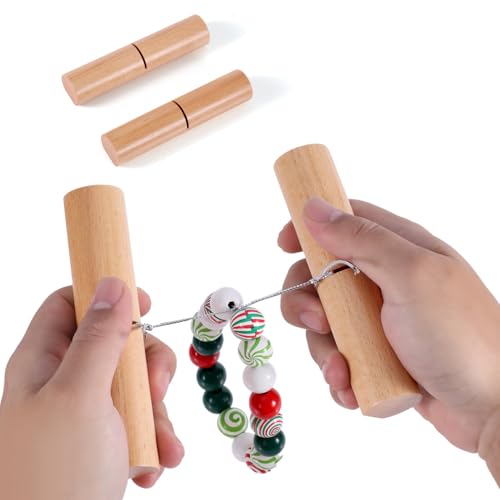 2pcs Tightening Knot Grippers, Knot Grippers Tool for Silicone Beads Tightening Knots Puller Wood Gripper for Beads Wristlets Keychains Bracelets