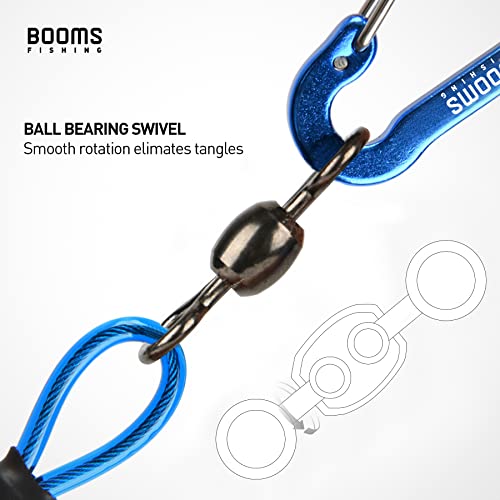Booms Fishing T02 Fishing Pole Tether, Kayak Paddle Leash, Paddle Board Fishing Accessories, Heavy Duty Fishing Lanyard for Fishing Tools/Rods/Paddles - color: Blue with 5.9" RB1 Belt, 2pcs