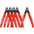 HongWay 5pcs Wire Cutters, Micro Flush Cutters with Spring, Wire Cutting Pliers, Wire Snips for Electronics Soft Copper Jewelry Making, 5-inches, Red - color: Red