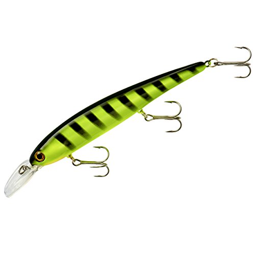 Bandit Lures 4 3/4-Inch Slender Minnow Jerkbait Trolls Up to 27 Feet Deep, Universal Color Patterns, 1 Piece - color: Chartreuse Black Stripes, size: 4.5 Inch, 5/8 Ounce