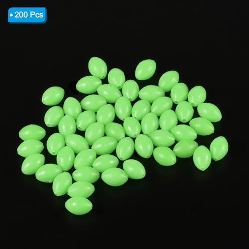 PATIKIL Glow Fishing Beads Plastic Oval Rubber Luminous Fishing Bait Eggs Rig Bead Tackle Lures Accessories with Box - color: Green, size: 10x7mm