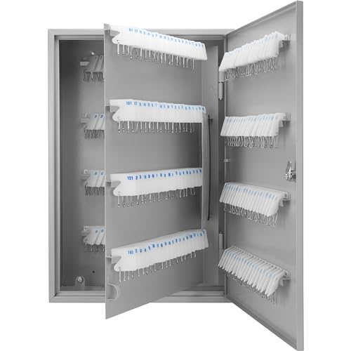 Barska 240 Position Key Cabinet with Numbered Hooks – Wall Mount Steel Key Organizer Safe with Index Log, White Key Tags & Lockable Door for Office or Business - Key box wall mount - key locker