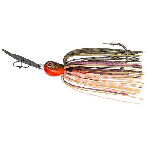 Strike King Thunder Cricket Fishing Lure, Vibrating Swim Jig, Silver Blade, 4/0 Jungle-Style Flipping Hook - color: Bluegill, size: 1/2 oz