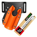 JettyHawk Fishing Rod Hip Holster, Hands-Free Quick-Draw Holder, Fits 1.5-2" Pole, for Spinning, Baitcaster, Centerpin & Surf Rods, Wading & MOLLE Belts - color: Orange
