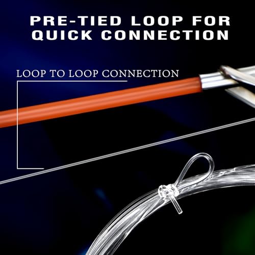 Timgle 8 Pack Pre-Tied Fly Fishing Leader 9ft Nylon Tapered Fly Line Leader (0X, 1x, 2X, 3X, 4X, 5X, 6X, 7X, 8 Rolls), Clear Fishing Line for Freshwater and Saltwater