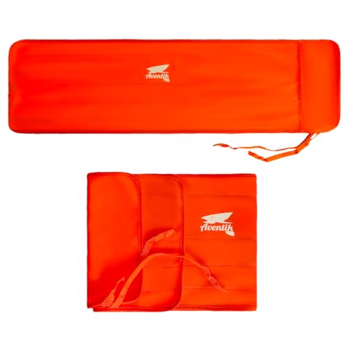 Aventik Neoprene Fly Rod Sock, 5-Compartment Fly Rod Sleeve Protector, Fishing Rod Cover for Travel & Storage - color: Orange, size: Fly rod 9'0''-9'6'' 4sec with Extra tip