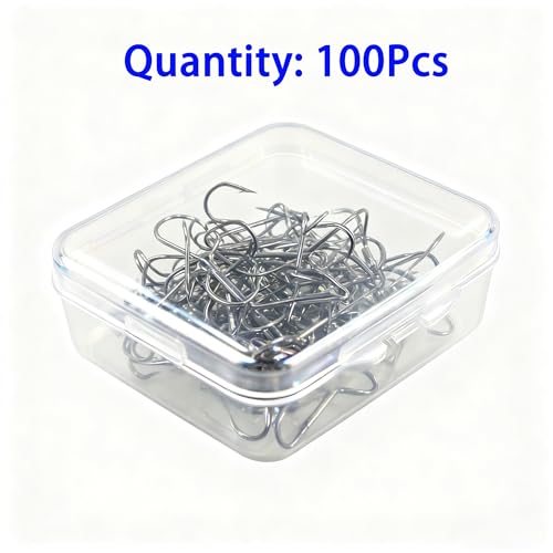 Persei 100pcs Fishing Hook Treble Hooks High Carbon Treble Hooks Super Sharp Solid Size 2 4 6 8 10 12 Triple Barbed Steel Fish Hook - color: Black, size: 10#-100pcs