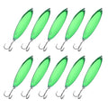 Fishing Spoons Lures, Metal Saltwater Treble Trout Lures Jigging Spoon with Treble Hooks Casting Spinner Baits - color: Green, size: 28g / 1 oz
