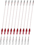 Texas Rigs 10 Pack, Pre-Rigged Bass Fishing Rig with Bullet Weight, Swivel & Snap, Weedless Soft Plastic Rig for Largemouth & Smallmouth Bass - color: Blood, size: 3/8oz