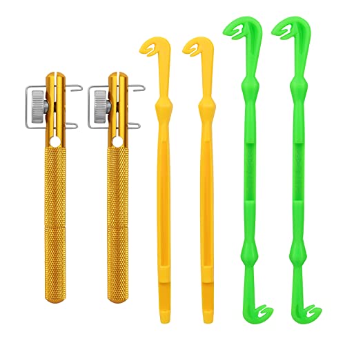 Realure 6 Pcs Fish Hook Line Quick Fishing Knot Tying Tool Kit with Disgorgers, Tie Fast Metal Fishing Line Tieing Tool, Portable Tying Knotting Tool for Fly Fishing Sea Fishing Casting Fishing