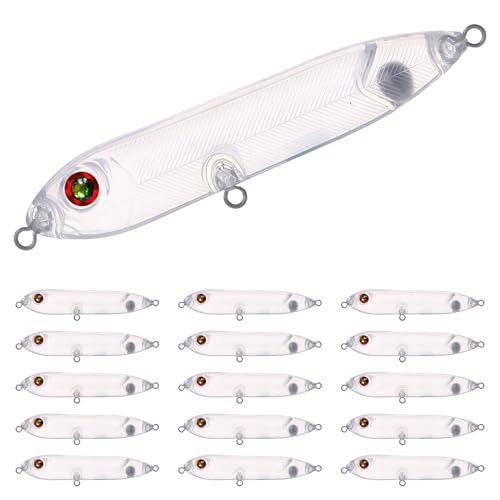 20pcs/25pcs Fishing Blanks Lures Kit Fishing Topwater Unpainted Swimbait Unpainted Crankbaits Hard Baits DIY Lure for Bass Salmon Trout Saltwater and Freshwater - color: 20PCS 4.13″/0.37oz