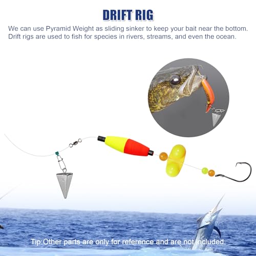 Triangle Fishing Weights 4-Sided Pyramid Sinkers Lead Fishing Weights and Sinkers for Saltwater Ocean Surf 1oz-32oz/2LB - size: 5oz-4pack
