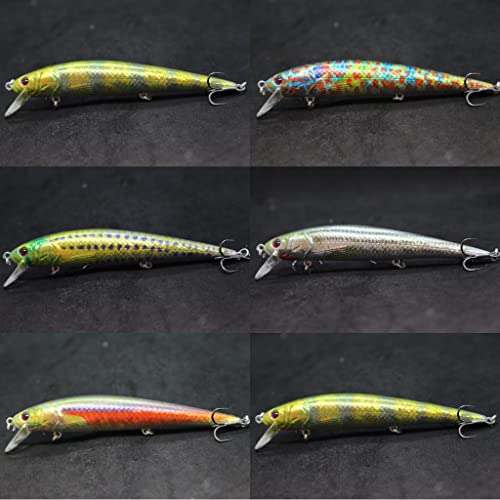 Minnow Crankbait for Bass Fishing Bass Lure Jerkbait Fishing Lures and Tackle Box - color: HM509KB