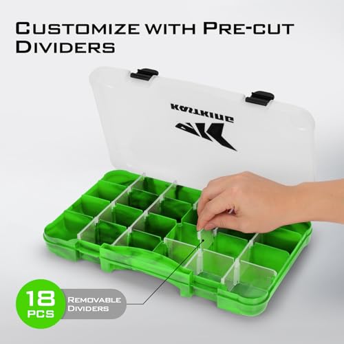 KastKing Tackle Boxes, Plastic Box, Plastic Storage Organizer Box with Removable Dividers - Fishing Tackle Storage - Box Organizer - 2 Packs /4 Packs Tackle Trays - Parts Box - color: Green Camouflage, size: 3700(4Pack)