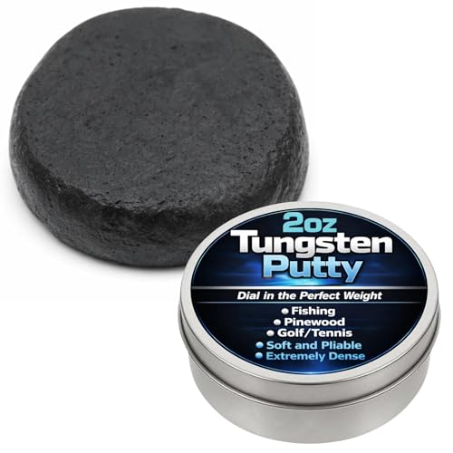 Reaction Tackle Tungsten Putty - Moldable Reusable Weight for Precision Weighting of Pinewood Derby Cars, Golf Clubs, Tennis Rackets, Fly Fishing Leaders and Fishing Rigs - 2 Oz (60g) - color: Black