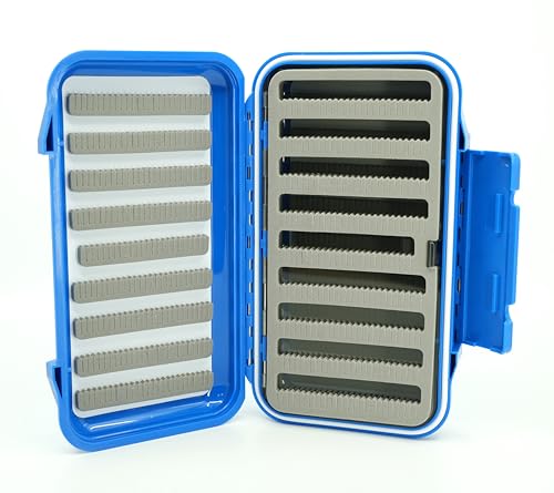 Kingfisher Waterproof Dry Fly Fishing Box with Leaf - color: Blue, size: Foam A Box