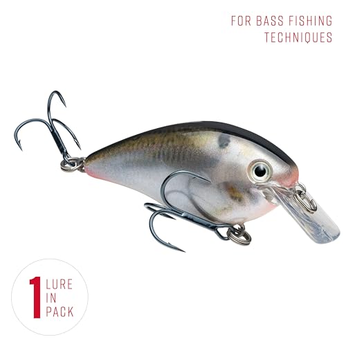 Strike King KVD 1.5 Hard Knock Fishing Lure, 3/8 oz, 3D Lifelike Eyes - color: Natural Shad, size: 1.5