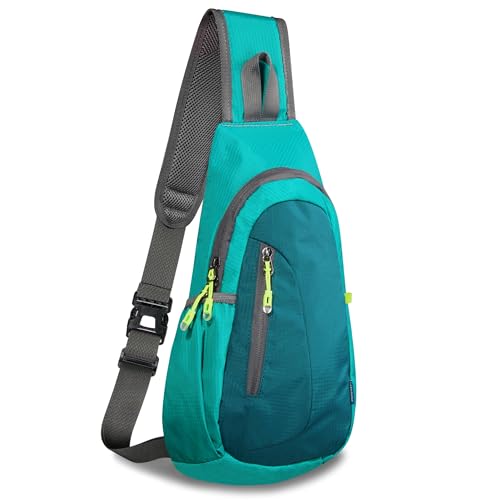 TITECOUGO Small Sling Bag, Lightweight Crossbody Backpack for Men Women, Shoulder Bag for Sports and Outdoor - color: Dark Green