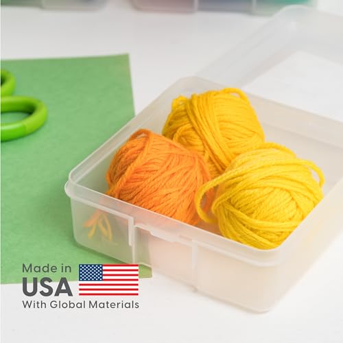 IRIS USA Clear Storage Cases, 18-Pack, |Made in USA|, Plastic Bead Organizing Containers with Snap Lid for Arts, Crafts, Ephemera, Stickers, & Dance Cheer, Clear - Small - size: 18 - Pack, style: Small