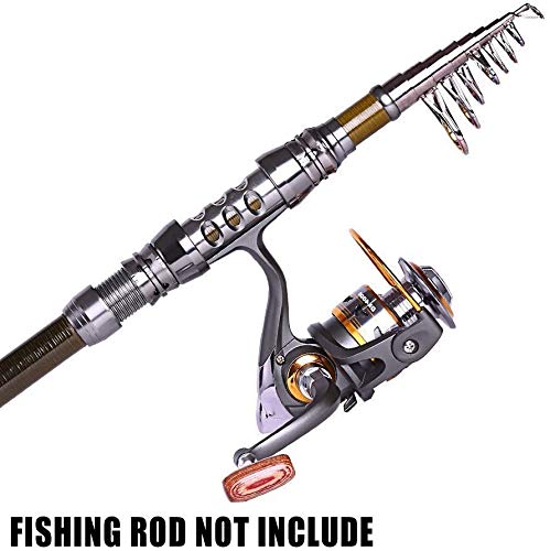 Sougayilang Spinning Fishing Reels with Left/Right Interchangeable Collapsible Wood Handle Powerful Metal Body 5.2:1/5.1:1 Gear Ratio Smooth 11BB for Inshore Boat Rock Freshwater Saltwater Fishing - size: DK3000