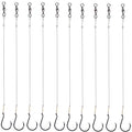 10pcs Extra Strong Offset Circle Hooks Saltwater,Fishing Hook Rig,Sport Fishing Hooks with Leader Black Nickel Coated High Carbon Steel Octopus Fishing Hooks - size: 5/0#