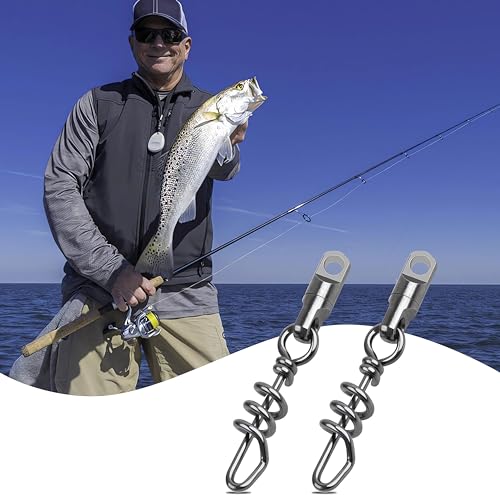 Fishing Corkscrew Swivels, 750lbs Heavy Duty Quick Release Big Game Connector Dredge for Saltwater Freshwater
