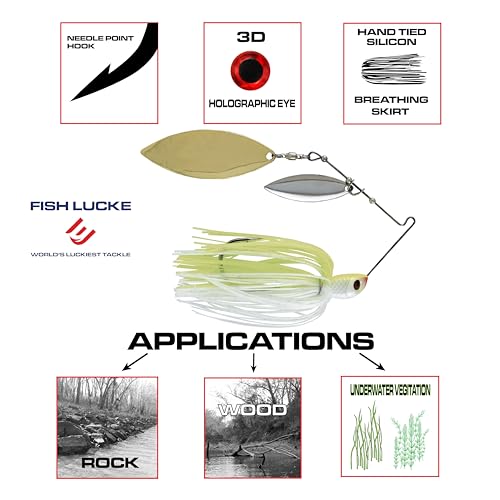 Luck E Strike Jimmy Houston Legends Spinner Bait with Willow Blades - color: Chartreuse / White, size: 1/2 OZ