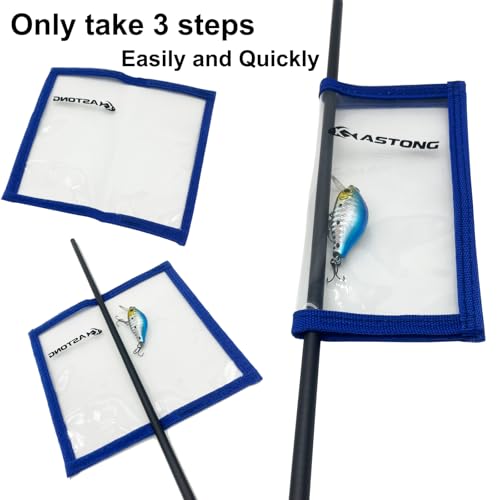 Clear PVC Fishing Lure Wraps 4/10 Pack See-through Lure Covers Durable Fishing Hook Bait Storage Protectors Keeps Children, Pets and Fishermen from Sharp Hook 2 Size (10Pcs(5M+5L), Blue) - color: Blue, style: 10pcs(5m+5l)