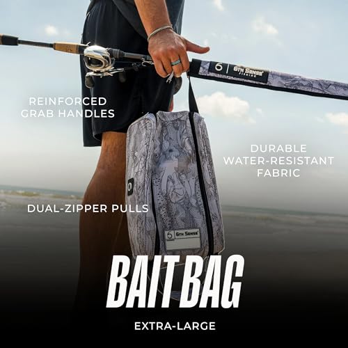 6th Sense Fishing Tackle Bag Extra-Large Bait Bag – Water-Resistant, Holds 20–25 Packs (Hacienda - Darkwater) - color: Hacienda - Darkwater